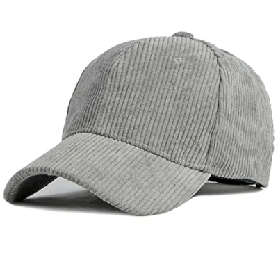 Afbeelding van XRDSS Unisex Corduroy Baseball Cap Verstelbare Klassieke Sport Hoed Outdoor Solid Caps, Grijs, One size