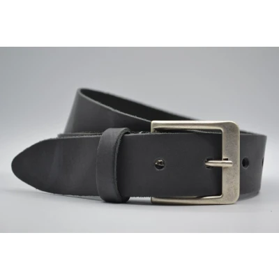 Afbeelding van 4cm brede antraciet echt lederen jeans riem maat 95