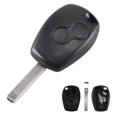 Afbeelding van Hart Paard 2 Knopen Auto Key Fob Case Afstandsbediening Compatibel met Renault clio Megane Laguna Kangoo Modus Dacia Twingo Shell, with Blade ②