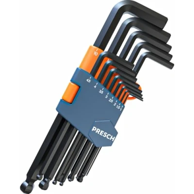 Afbeelding van Presch inbussleutelset 13 stuks met kogelkop HX Professionele Steeksleutel klein en compact houder