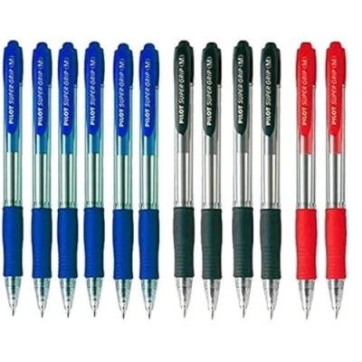 Afbeelding van Pilot Supergrip Balpen, 6 x blauw, 4 zwart, 2 rood, 12 stuks