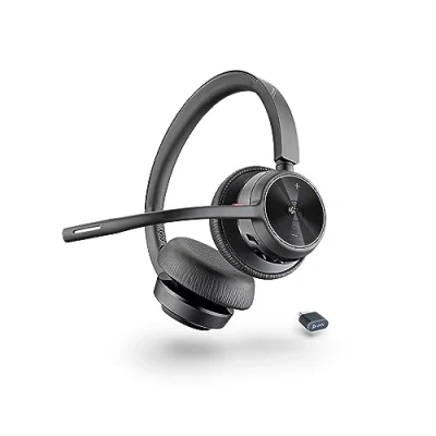 Afbeelding van Poly Voyager 4320 UC headset stereo hoofdtelefoon met ruisonderdrukking microfoonarm verbinding PC/Mac/mobiele telefoon via Bluetooth compatibel teams (gecertificeerd), zoom en meer