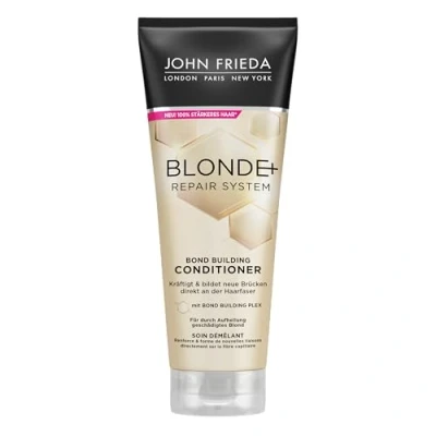 Afbeelding van John Frieda Blonde+ Repair System Conditioner Met Bond Building Plex Inhoud: 250 ml Voor door bleken beschadigd blond Versterkt en vormt nieuwe bruggen direct op de haarvezel