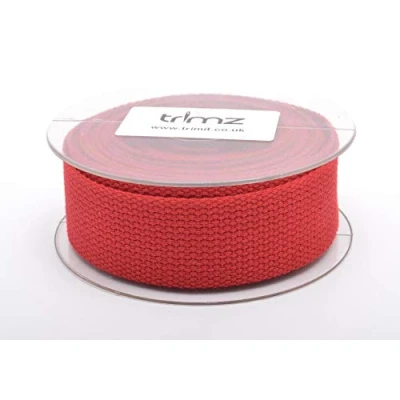 Afbeelding van Trimz Katoenen Heavy Duty Webbing, Donkerrood, 5m x 30mm