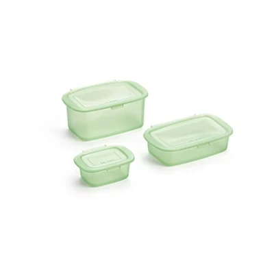 Afbeelding van Lékué Bewaardozen voedsel Set van 3 Silicone Groen 200ml, 500ml &amp; 1L