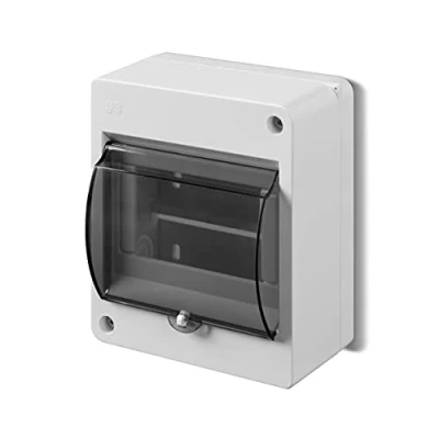 Afbeelding van ELEKTRO PLAST Opbouw, kleine verdeelkast, zekeringkast, 1 rij, 5 modules, IP30, lichtgrijs