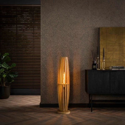 Afbeelding van Fraaai Stevie vloerlamp 2L orbit massief mango naturel Hout