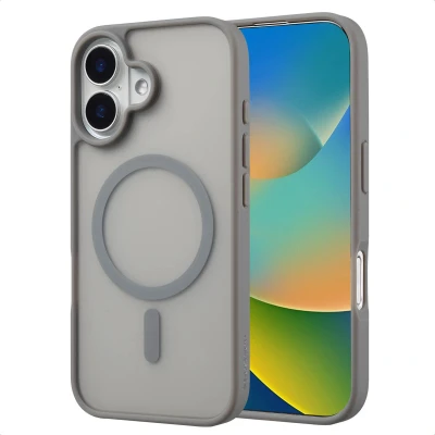 Afbeelding van Apple iPhone 16 MagSafe Hoesje Kunststof imoshion Hardcase/Backcover Grijs Telefoonhoesje