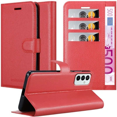 Afbeelding van Cadorabo Hoesje geschikt voor Samsung Galaxy M23 5G in KARMIJN ROOD Beschermhoes met magnetische sluiting, standfunctie en kaartvakje Book Case Cover Etui