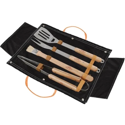 Afbeelding van Esschert Design Denim BBQ Gereedschapset Zwart