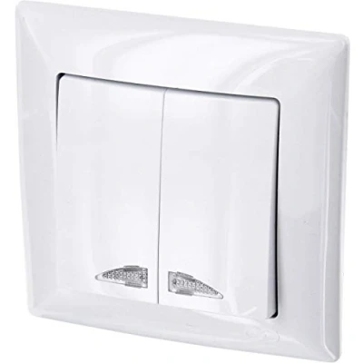 Afbeelding van Inbouwserieschakelaar, LED, steekklem, all in one, serie G1 zuiver wit