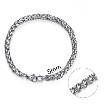 Afbeelding van vossenstaart armband Staal 21 cm 5 mm