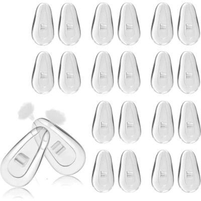 Afbeelding van 10 paar zachte siliconen antislip neuspads transparant, voor bril en zonnebril