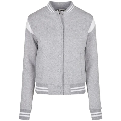 Afbeelding van Urban Classics Sweater met rits, Dames, Maat: 3XL, Grey white