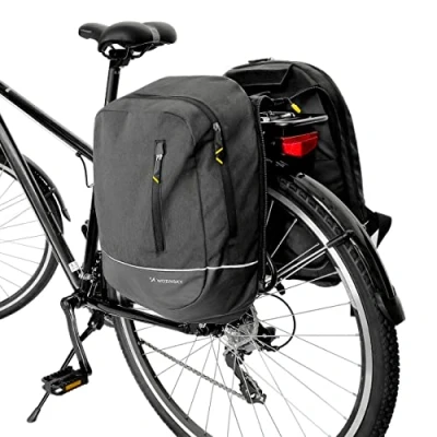 Afbeelding van Wozinsky fietstas, 2 in 1, bagagedragertas, waterdicht, reistas, tas voor fiets, rugzak, tweedelige 30 liter