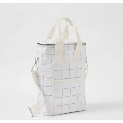 Afbeelding van Koeltas Sunnylife Canvas Check Coconut 8,5 L