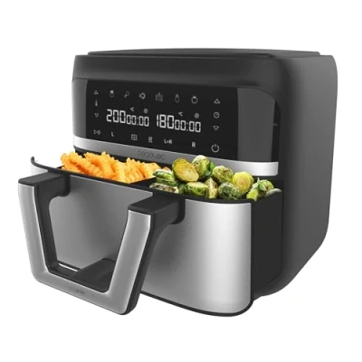 Afbeelding van Cecotec Heteluchtfriteuse zonder olie 9 liter deelbaar in 2 Air Fryer Cecofry Dual 9000. 2850W, dieet en digitaal, touchpaneel, dubbele temperatuurregeling, 6 modi, PerfectCook technologie