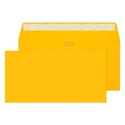 Afbeelding van Blake Creative Colour DL+ 114 x 229 mm 120 g/m² Peel &amp; Seal Portemonnee Enveloppen (25204) Ei Geel Pack van 25
