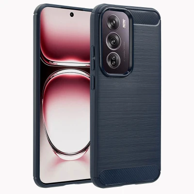 Afbeelding van imoshion Hoesje Geschikt voor Oppo Reno 12 Pro Siliconen Brushed Backcover Donkerblauw