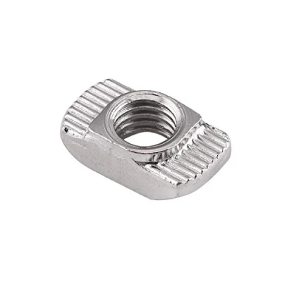 Afbeelding van 50 stuks T moer hamer kop M5 verzinkt zilver koolstofstaal bevestiging aluminium profiel extrusiesleuf Europese norm (EU30 M5*15,5 * 8)
