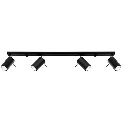 Afbeelding van Hanglamp design met 4 peertjes RANDY Staal 81 x 16 6 cm Zwart