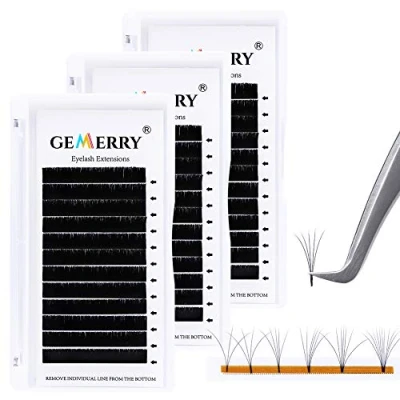 Afbeelding van GEMERRY 3PCS Wimperverlenging 12 13 14mm Easy Fan Volume Natuurlijke Auto wimpers Extensions Self Fanning Nerts Russisch Volume(0.07 D curl 14mm)