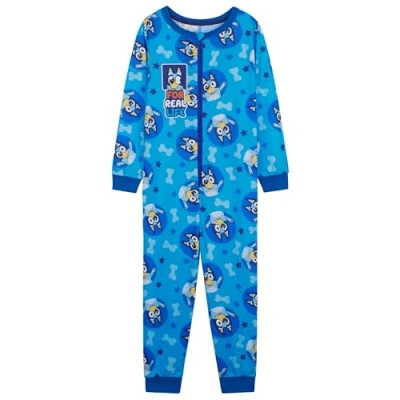 Afbeelding van BlueY Jumpsuit voor meisjes met manchetten en enkels, warme pyjama kinderen, blauw, 5 6 Jaar