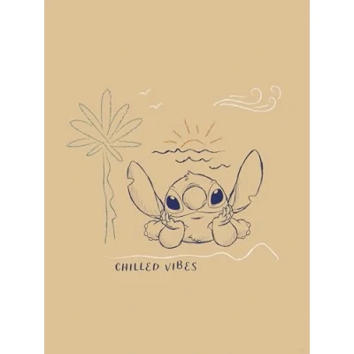 Afbeelding van Komar Artprint Disney Lilo and Stitch Chilled Vibes 300 x 280 cm (breedte hoogte) behang, vlies, woonkamer, slaapkamer (set)