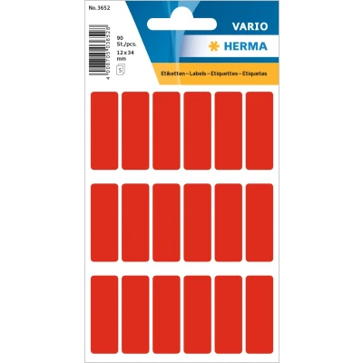 Afbeelding van 10x Herma Multipurpose etiketten, 12 x 34 mm, rood, permanent hechtend