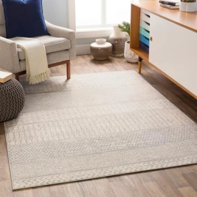 Afbeelding van SURYA Vloerkleed Woonkamer, Slaapkamer Scandinavisch Boho Tapijt ADELE Grijs/Ivoor 130x180 cm