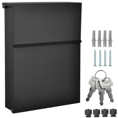 Afbeelding van ALSTEN TECH Designer brievenbus wandbrievenbus zonder krantenvak zwart mat RAL 9017 Mini 30x23 cm