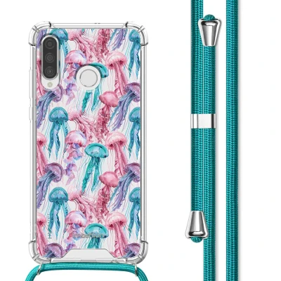 Afbeelding van Huawei P30 Lite Hoesje Kunststof iMoshion Softcase/Koordhoesje/Backcover Jellyfish Watercolor Telefoonhoesje