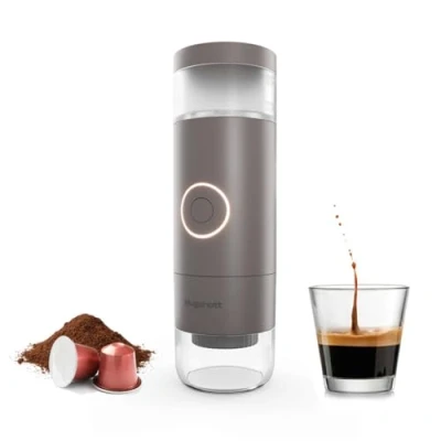 Afbeelding van Mugshott Draagbaar koffiezetapparaat, voor gemalen koffie en capsules, 120 ml waterreservoir, met app bediening, 19 bar druk