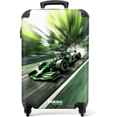 Afbeelding van NoBoringSuitcases.com® Kinderkoffer Kindertrolley Racewagen Snelheid Handbagage koffer lichtgewicht Reiskoffer trolley Rolkoffer met wieltjes Past binnen 55x40x20 en 55x35x28