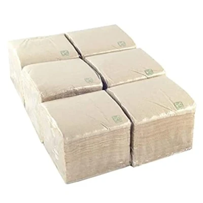 Afbeelding van Hostelnovo SERVILLETAS ECO (6) met 600 gerecyclede papieren servetten, klein en individueel, 100% recyclebaar biologisch afbreekbaar, ideaal voor cocktails, modern design, gevouwen 10 x cm,Eco