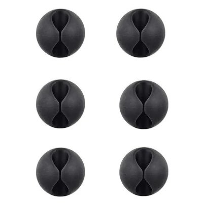 Afbeelding van Allteq Kabelclip Zelfklevend 6 stuks Kabelhouder Zwart