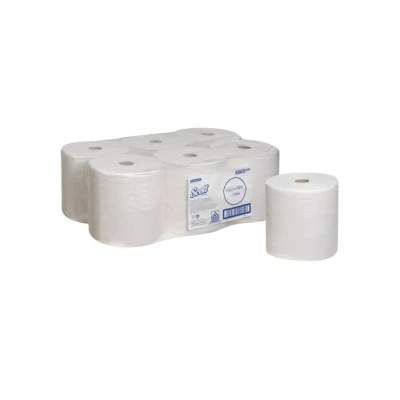 Afbeelding van Scott Performance Handdoeken 6665 200m wit, 1 laags vel per rol (koffer bevat 6 rollen)