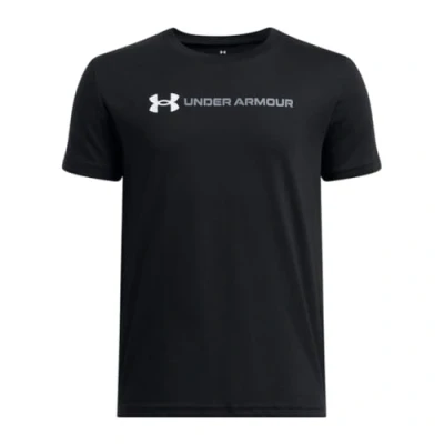 Afbeelding van Under Armour UA B Logo Wordmark SS Zwart/Wit/Titan Grijs YLG