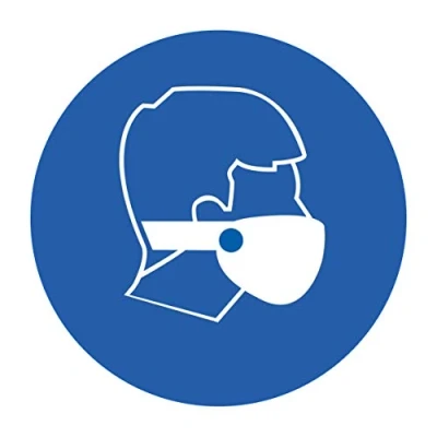 Afbeelding van STROBO, 10 stuks mondbescherming, stickers, Ø 9,5 cm, beschermend masker, sticker, informatieborden met uv bescherming, waarschuwingsteken voor binnen en buiten,