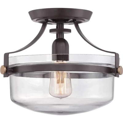 Afbeelding van Quoizel LED Plafondlamp Penn Station 1X E27 Max 60W Dimbaar Western Bronze