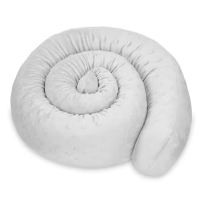 Afbeelding van Zijslaper kussen bed slang lichaam 150 cm Minky lang rol slaapkussen nek Lichtgrijs