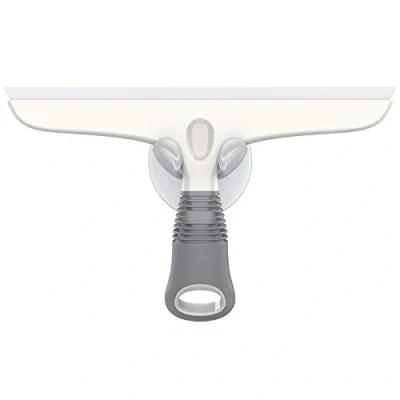 Afbeelding van MR.SIGA Douche Wisser Silicone met Zuignap Houder, Raamwisser voor Spiegel Raam Deur Badkamer, Flitsche Badkamer Glas Reinigingsset, Wit &amp; Grijs