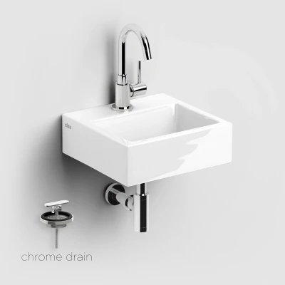 Afbeelding van Fonteinset Clou Flush 1 Incl. Toebehoren 9x28 Cm Glanzend Wit