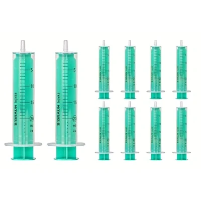 Afbeelding van MedixX 10 stuks wegwerpspuiten, 20 ml, zonder naalden, in verschillende maten, voor hobby en doe het zelf spuiten, afzonderlijk steriel verpakt praktische zakken met ritssluiting (10 x ml)