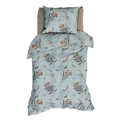 Afbeelding van Dekbedovertrek Satin d&#039;or Rodarte Stone Blue Satijn 140 x 200 / 220 cm 1 Persoons