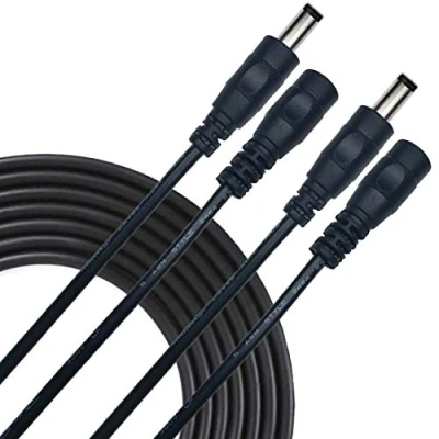 Afbeelding van Liwinting 2pcs 5m DC verlengkabel 5,5 mm x 2,5 aansluitkabel DC/gelijkstroom verbindingskabel verdeler mannelijk naar vrouwelijk connector Zwart