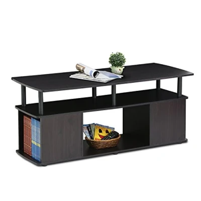 Afbeelding van Furinno Utility Design salontafel, hout, zwart, 119,99 (B) x 50,98 (H) 47,98 (D) cm