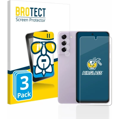 Afbeelding van BROTECT Screenprotector voor Samsung Galaxy S21 FE 5G (Voor+Camera) Folie Beschermfolie Beschermglas transparant (3 Stuks)