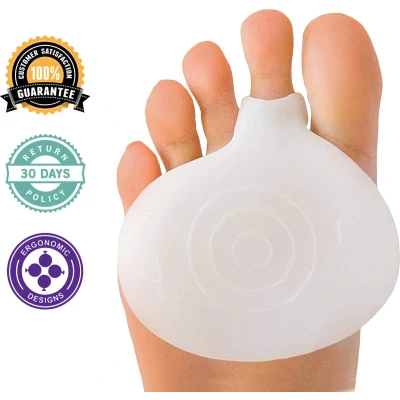 Afbeelding van Allsa Voorvoetkussen Inlegzolen Steunzolen Softgel Anti Slip Zacht Schok Dempend One Size Fit All Wit