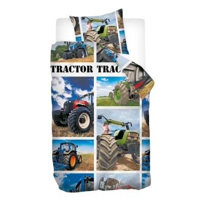 Afbeelding van Snoozing Tractor dekbedovertrek Multi 1 persoons (140x200/220 cm + sloop)